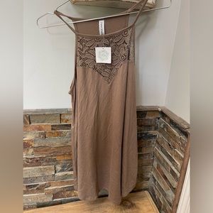 Lace Floral Tunic Tank Top